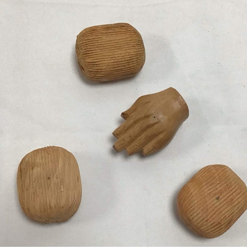 Vintage Wooden Hand and Wooden Box with Wiggle Bugs 🐞